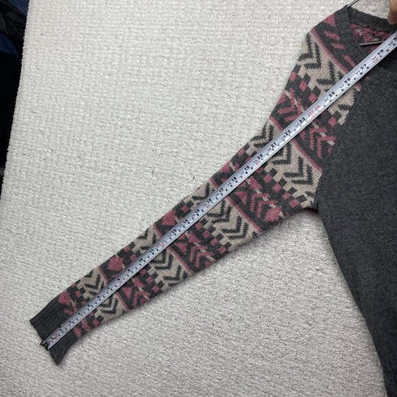 American Eagle Outfitters Love Polar Bear Grey / Pink Nordic Sweater Wom M - Picture 9 of 14